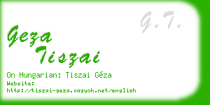 geza tiszai business card